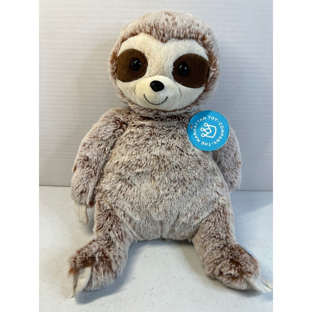 Manhattan Toy Company Sloth Plush Stuffed Animal Brown Cream 12 Inch Toy